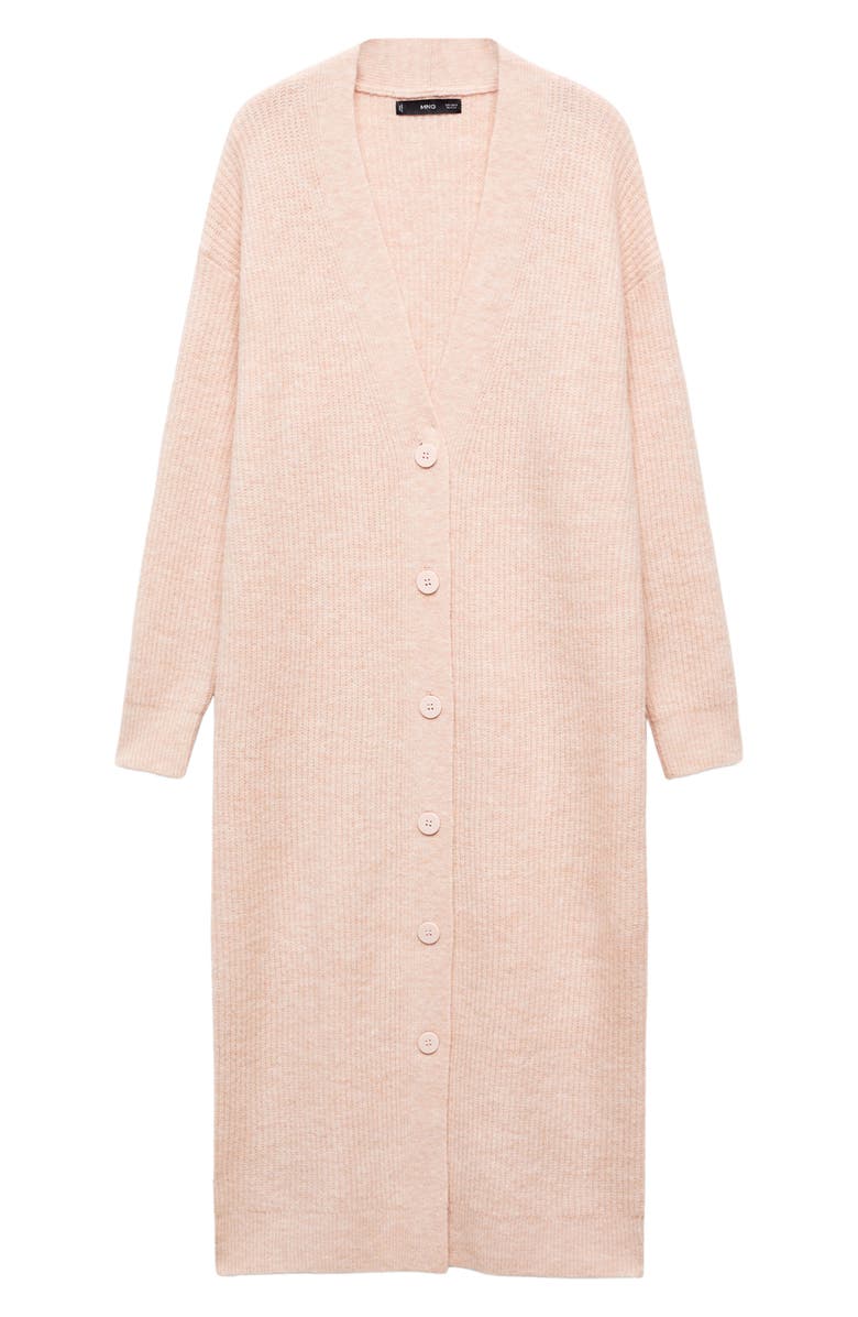 MANGO V-Neck Rib Duster Cardigan, Alternate, color, 