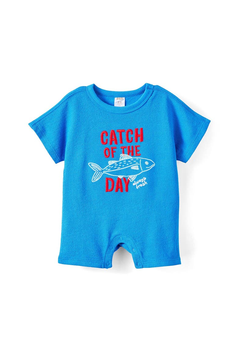 Tyla Knit Playsuit, Main, color, Harbour Blue Catch Of The