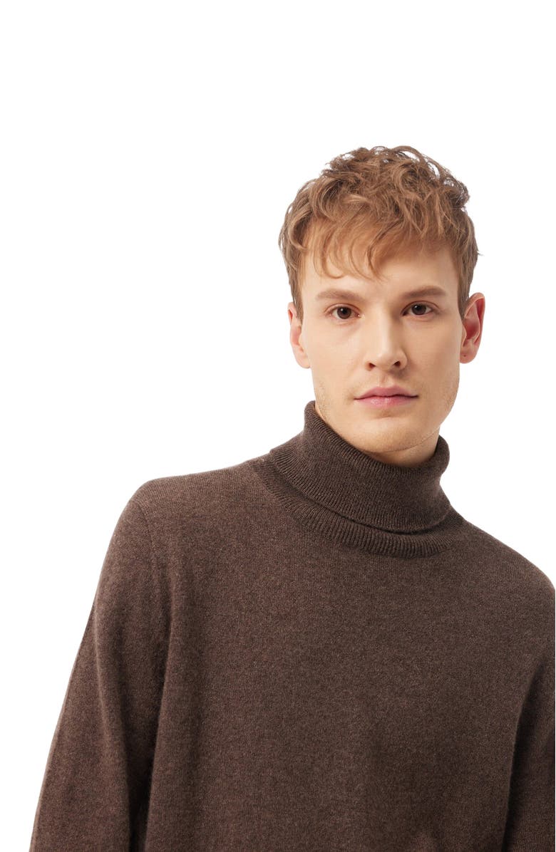 GOBI Mongolian Cashmere Cashmere Turtle Neck Sweater, Alternate, color, Cocoa