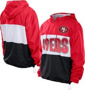 New Era Men's New Era Scarlet San Francisco 49ers Ripstop Quarter-Zip Hooded Windbreaker