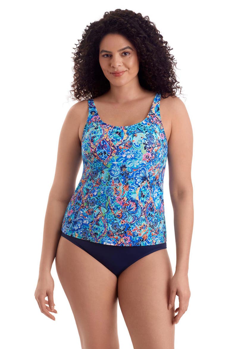 Classic Mastectomy Tankini Swimsuit Top, Alternate, color, Bombay