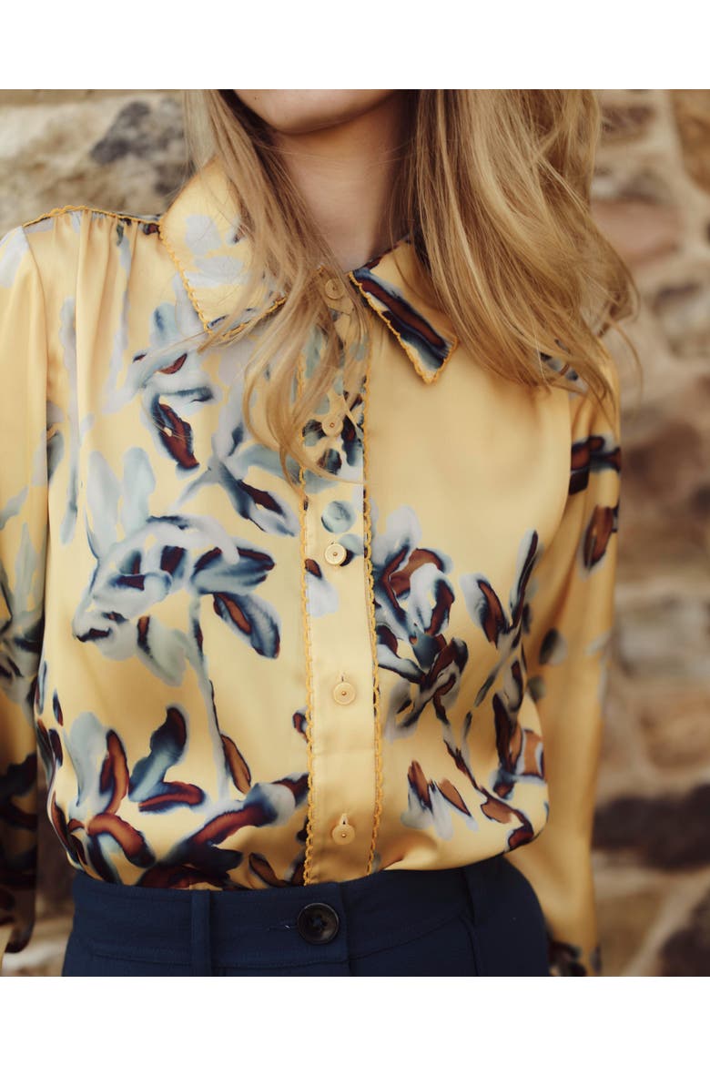 Lilliana Satin Printed Top, Alternate, color, Lake Bluff Floral