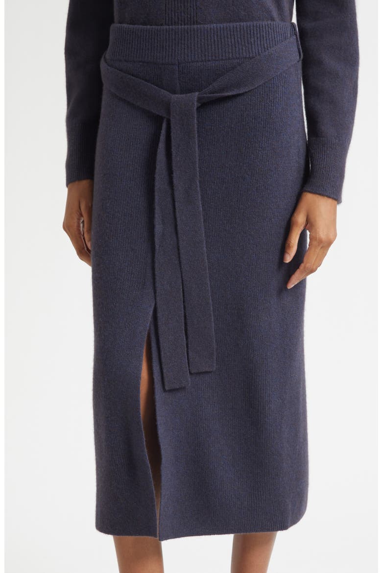 Tie Waist Wool Midi Skirt, Alternate, color, SOLID MEDIUM BLUE
