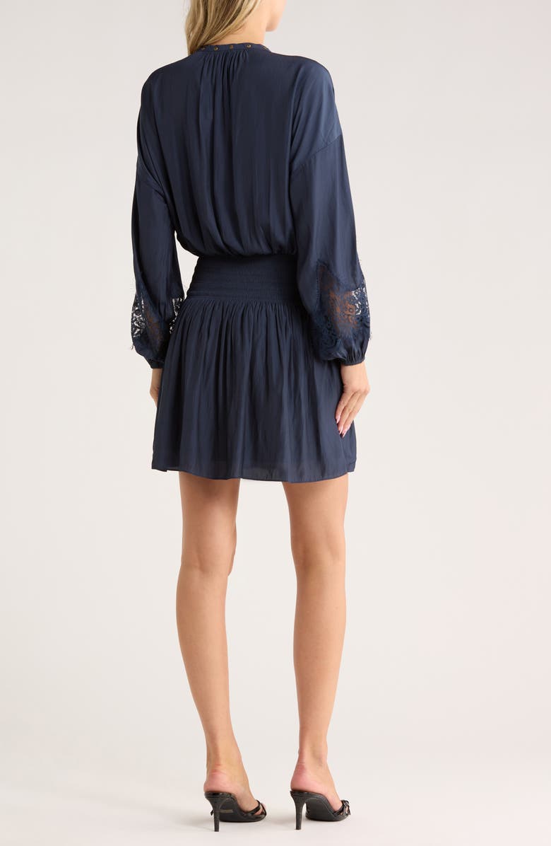 Ramy Brook Vaira Studded Long Sleeve Minidress, Alternate, color, Navy