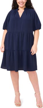 CeCe Tiered Ruffle Neck Dress