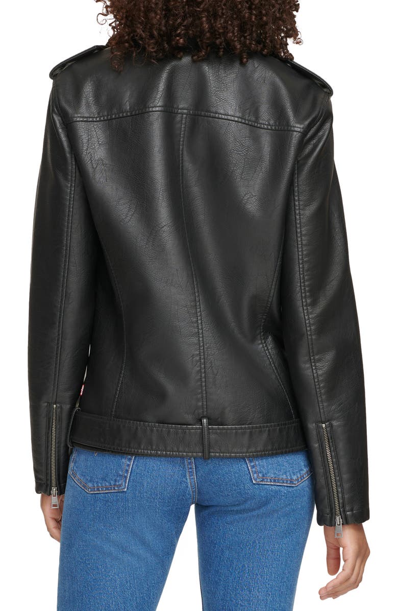 Levi's<sup>®</sup> Longline Belted Faux Leather Moto Jacket, Alternate, color,