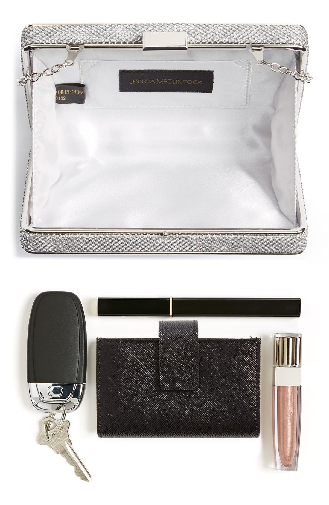 Metallic Box Clutch, Alternate, color, 42-SILVER
