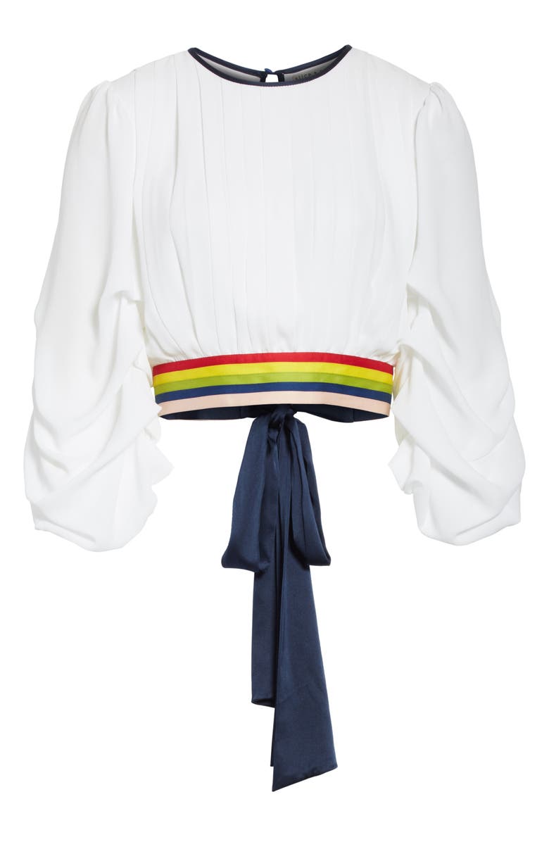 Alice + Olivia Dakota Tack Sleeve Top, Alternate, color, 