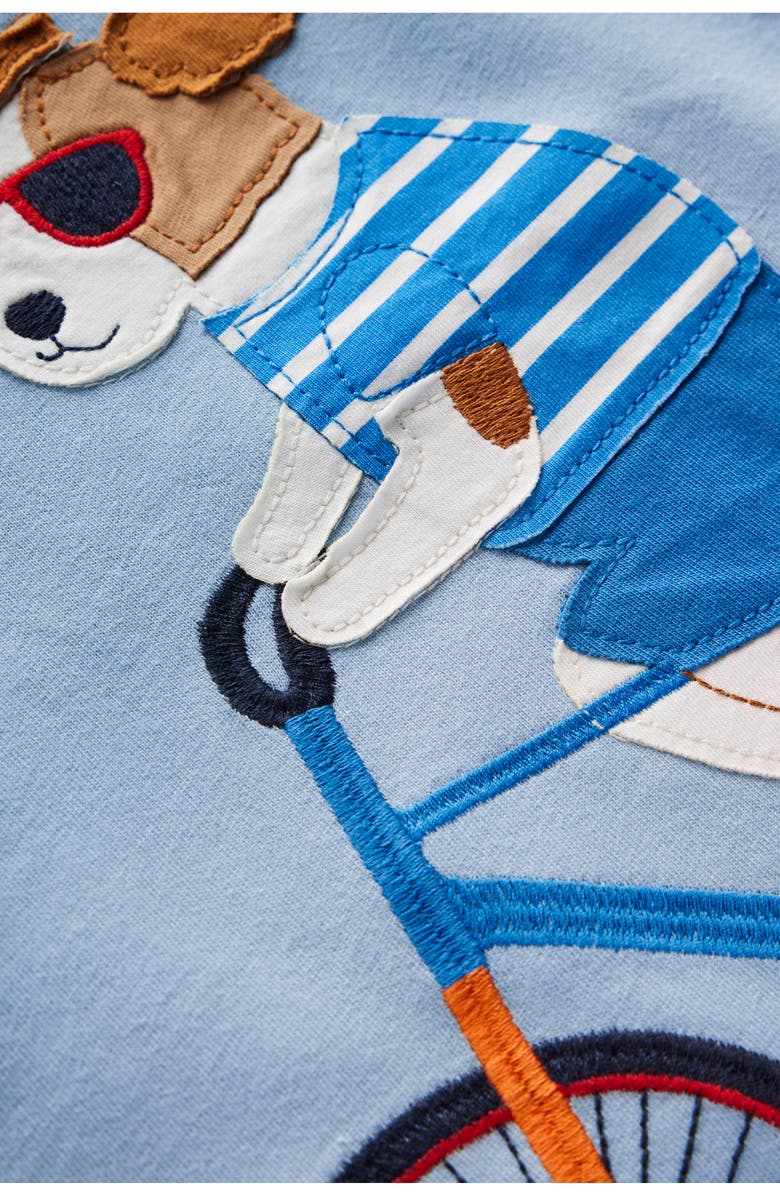 Mini Boden Kids' Pup Bike Appliqué Cotton Graphic T-Shirt, Alternate, color, 