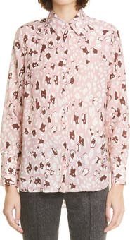 Adam Lippes Leopard Print High/Low Shirt