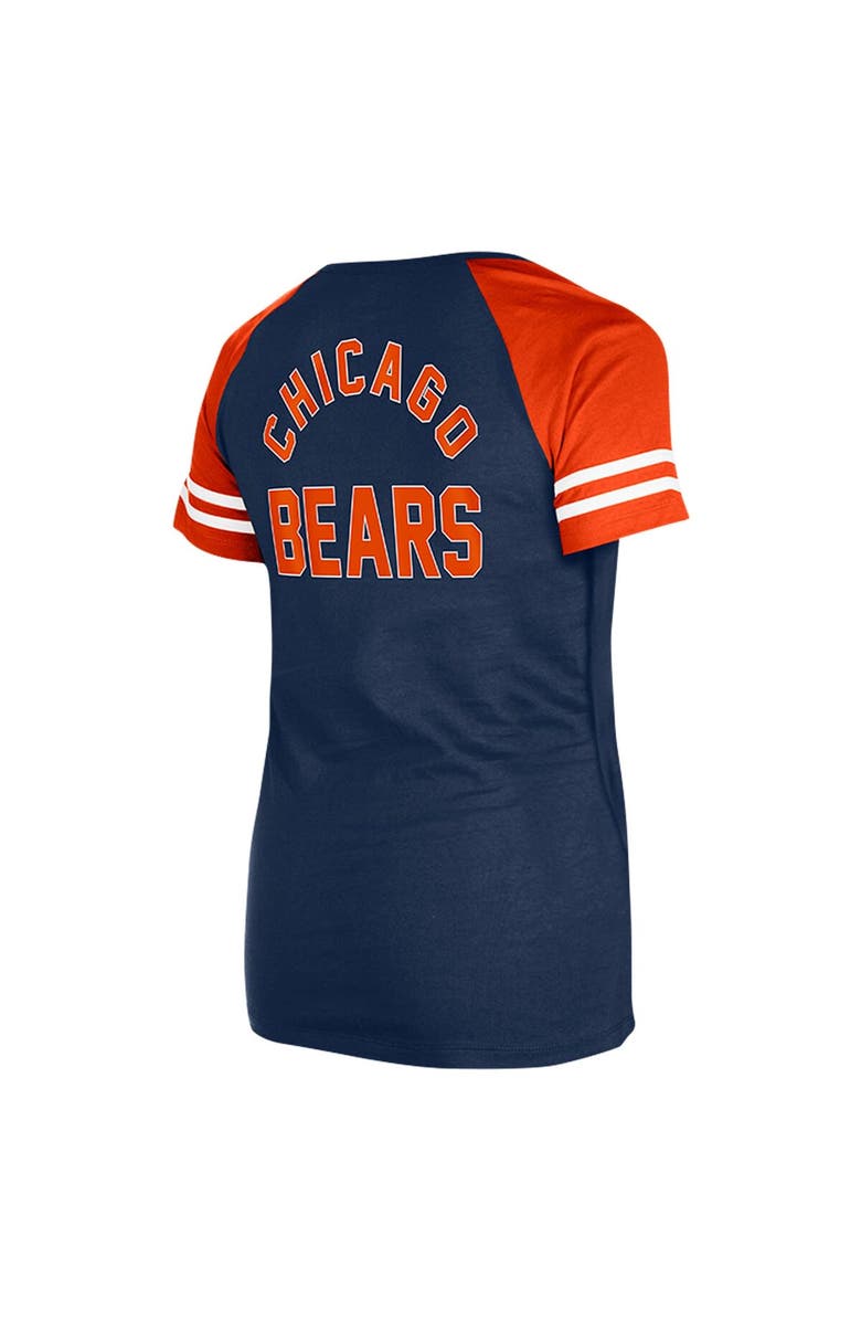 New Era Women's New Era Navy Chicago Bears  Lace-Up Raglan T-Shirt, Alternate, color, 