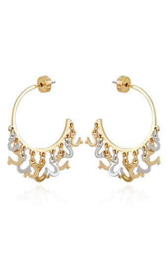 True Religion Horseshoe Drop Hoop Earrings