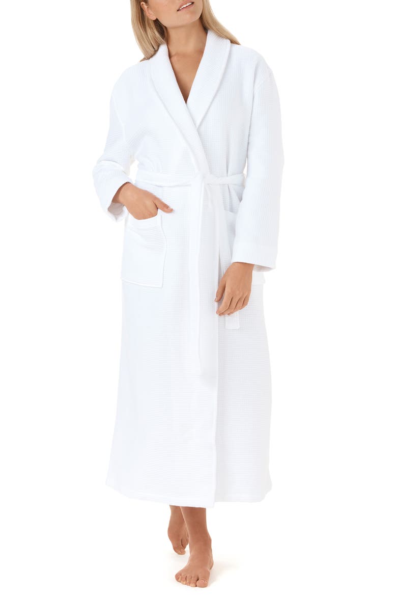 Unisex Waffle Terry Robe, Main, color, WHITE