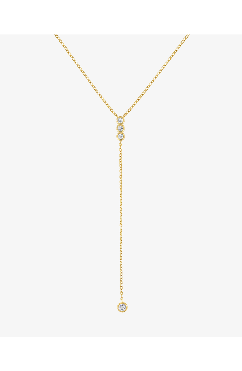 BEN ONI Bezel CZ Lariat Necklace, Main, color, Gold