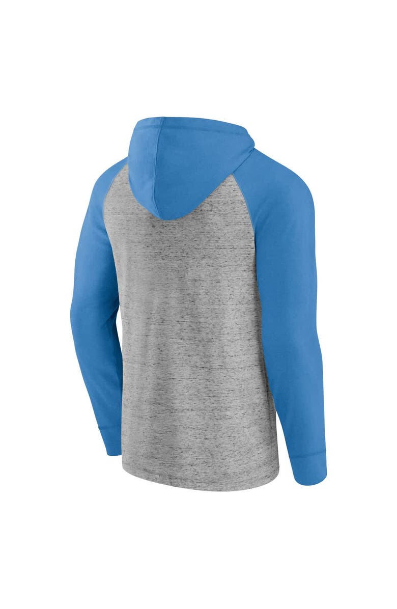 FANATICS Men's Fanatics  Gray Los Angeles Dodgers Single Play Speckled Lightweight Pullover Hoodie, Alternate, color, 