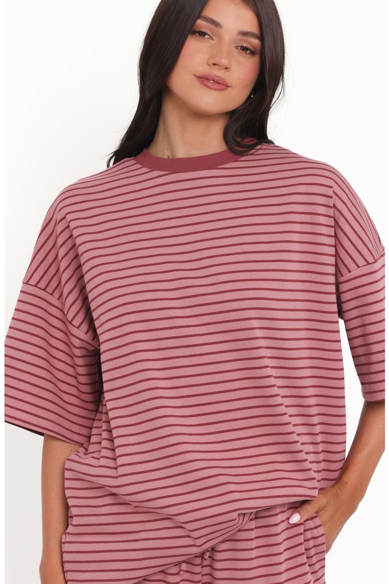 Wilda Oversize Stripe T-Shirt, Alternate, color, PINK RED STRIPE