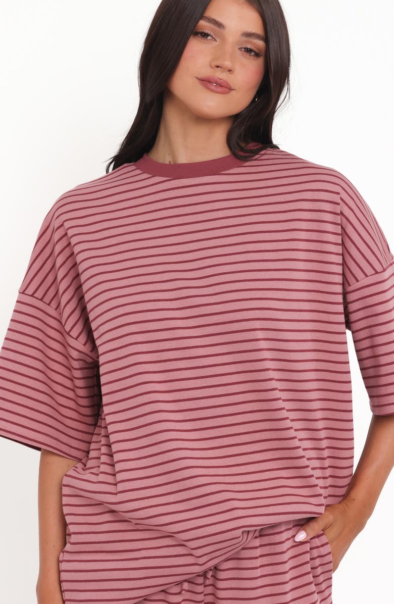 Petal & Pup Wilda Oversize Stripe T-Shirt, Alternate, color, Pink Red Stripe