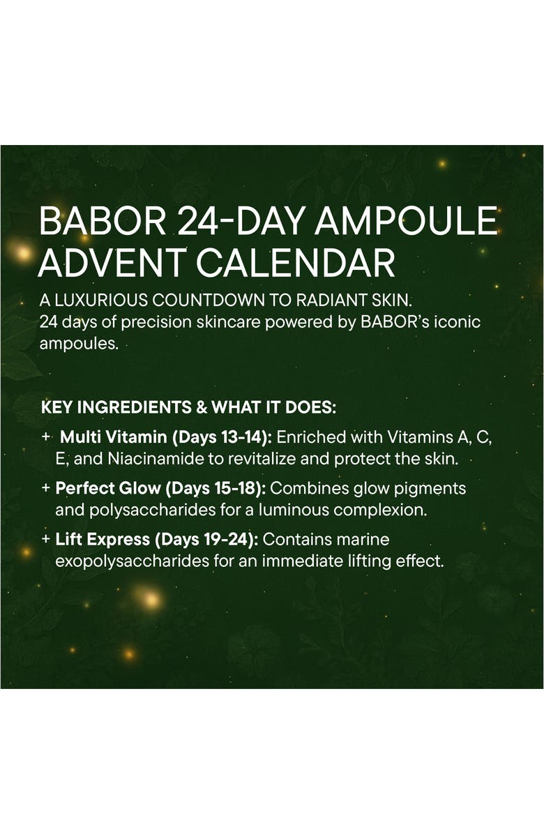 BABOR 24-Day Ampoule Advent Calendar $157 Value, Alternate, color,