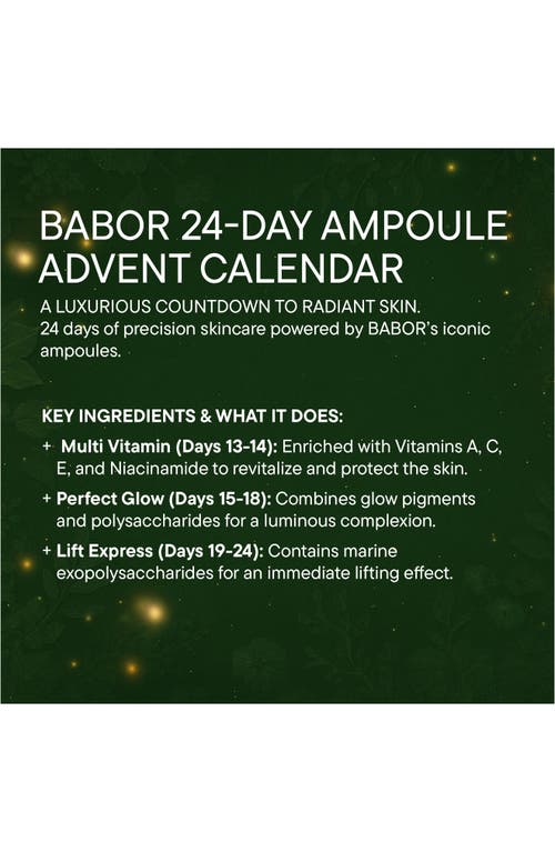 Babor 24-day Ampoule Advent Calendar $157 Value In Transparent