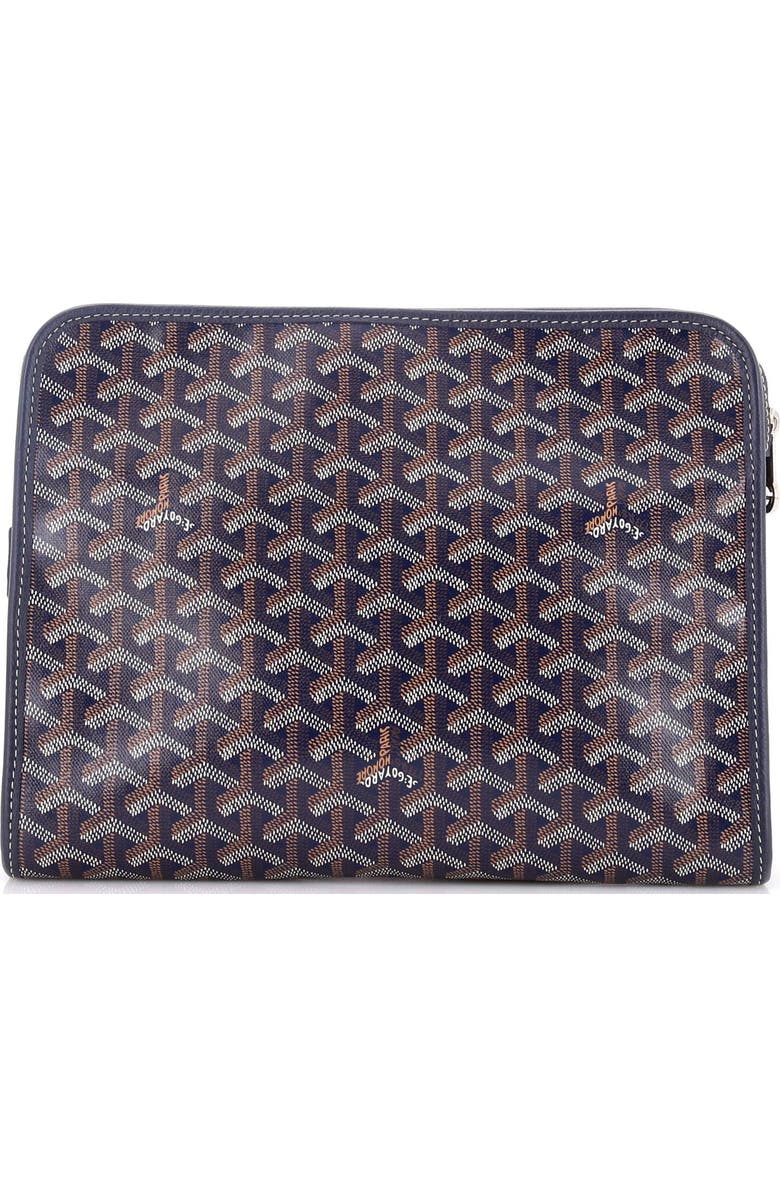 Pre-Owned Goyard Jouvence Toiletry Pouch Coated Canvas GM, Alternate, color, Blue