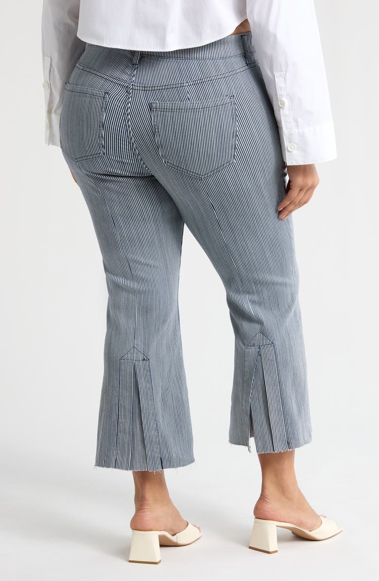 Liverpool Los Angeles Gia Glider Stripe Raw Hem Pull-On Crop Flare Pants, Alternate, color, 