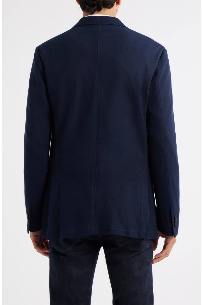 Trim Fit Navy Knit Cotton Blend Blazer, Alternate, color, NAVY
