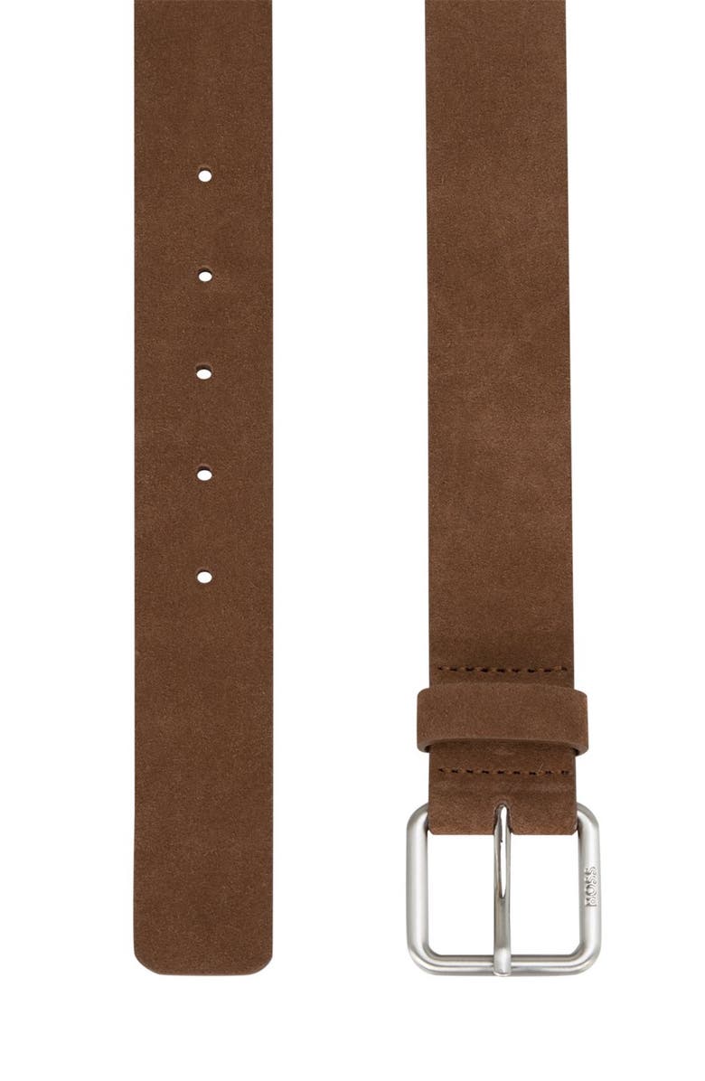 BOSS Suede Belt, Alternate, color, Medium Brown