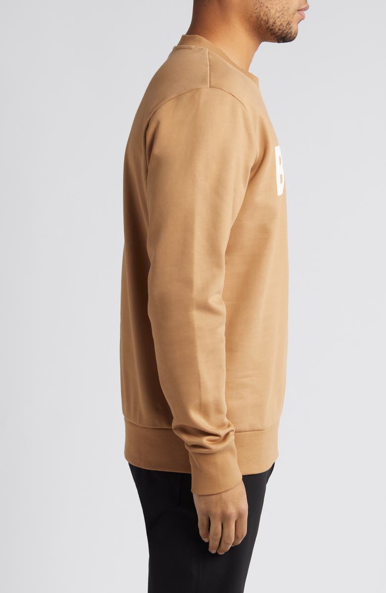 BOSS Soleri Logo Cotton Sweatshirt, Alternate, color,