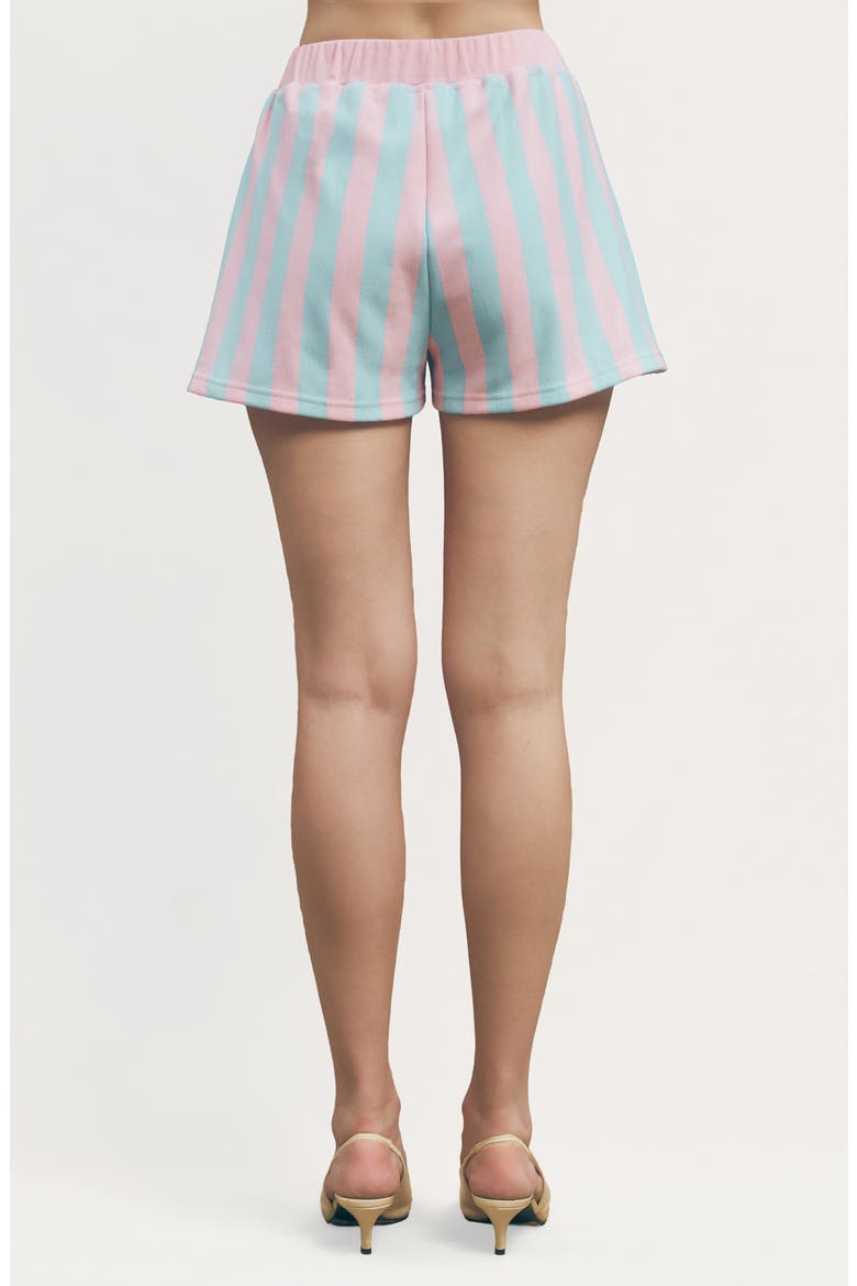 Monroe Stripe Mini Shorts, Alternate, color, PINK BLUE