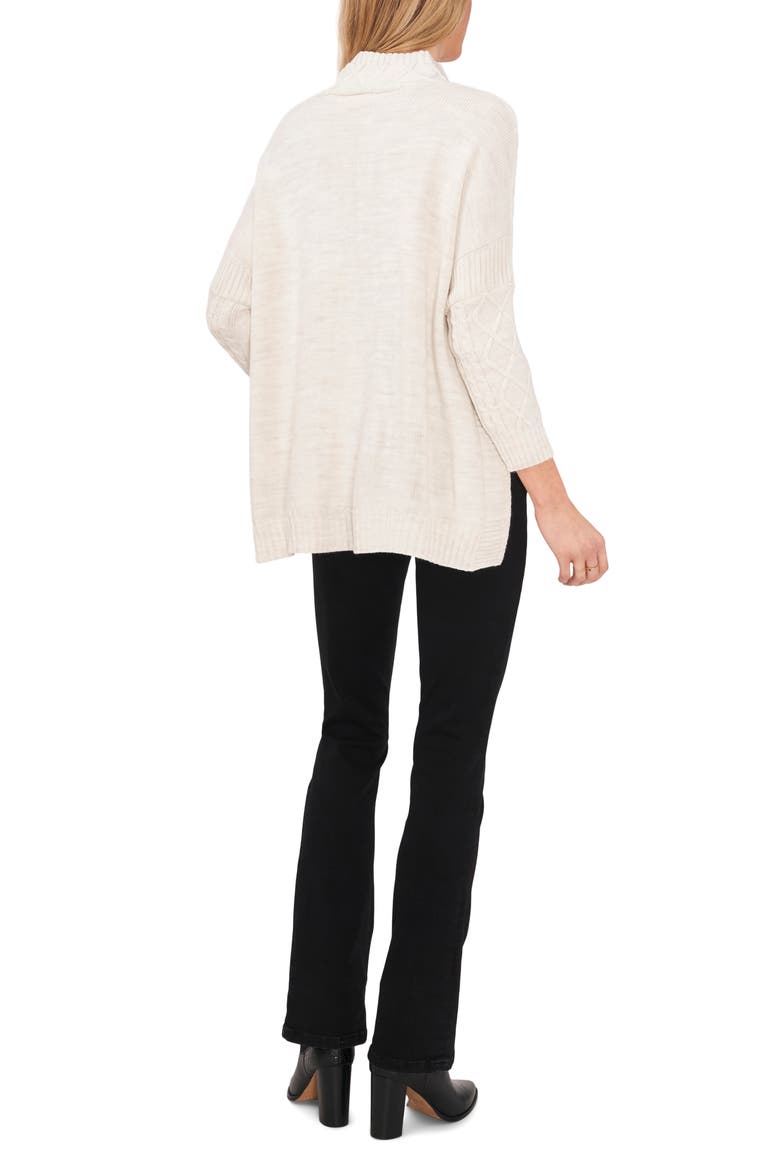 Cable Knit Sweater, Alternate, color, ANTIQUE WHITE