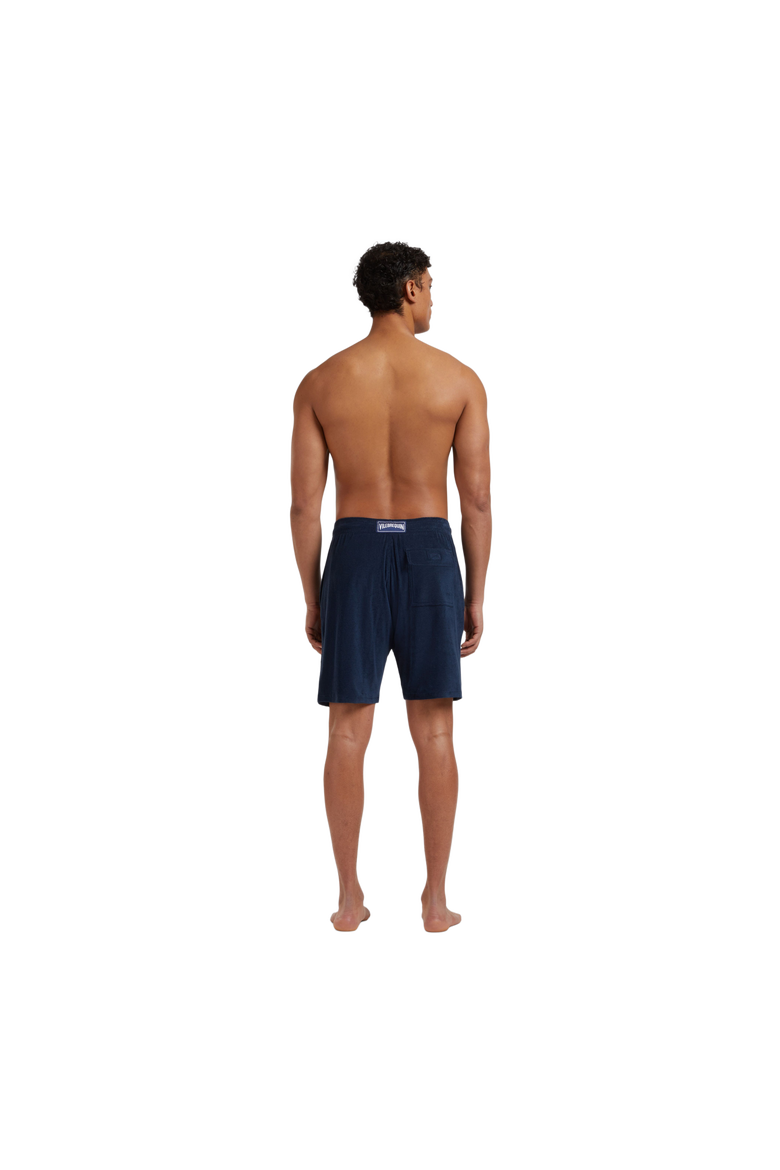 Men's Solid Organic Terry Bermuda Shorts, Alternate, color, BLEU MARINE