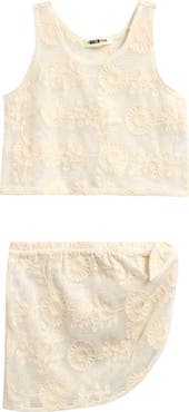 Miken Swim Open Knit Tank & Skirt Set