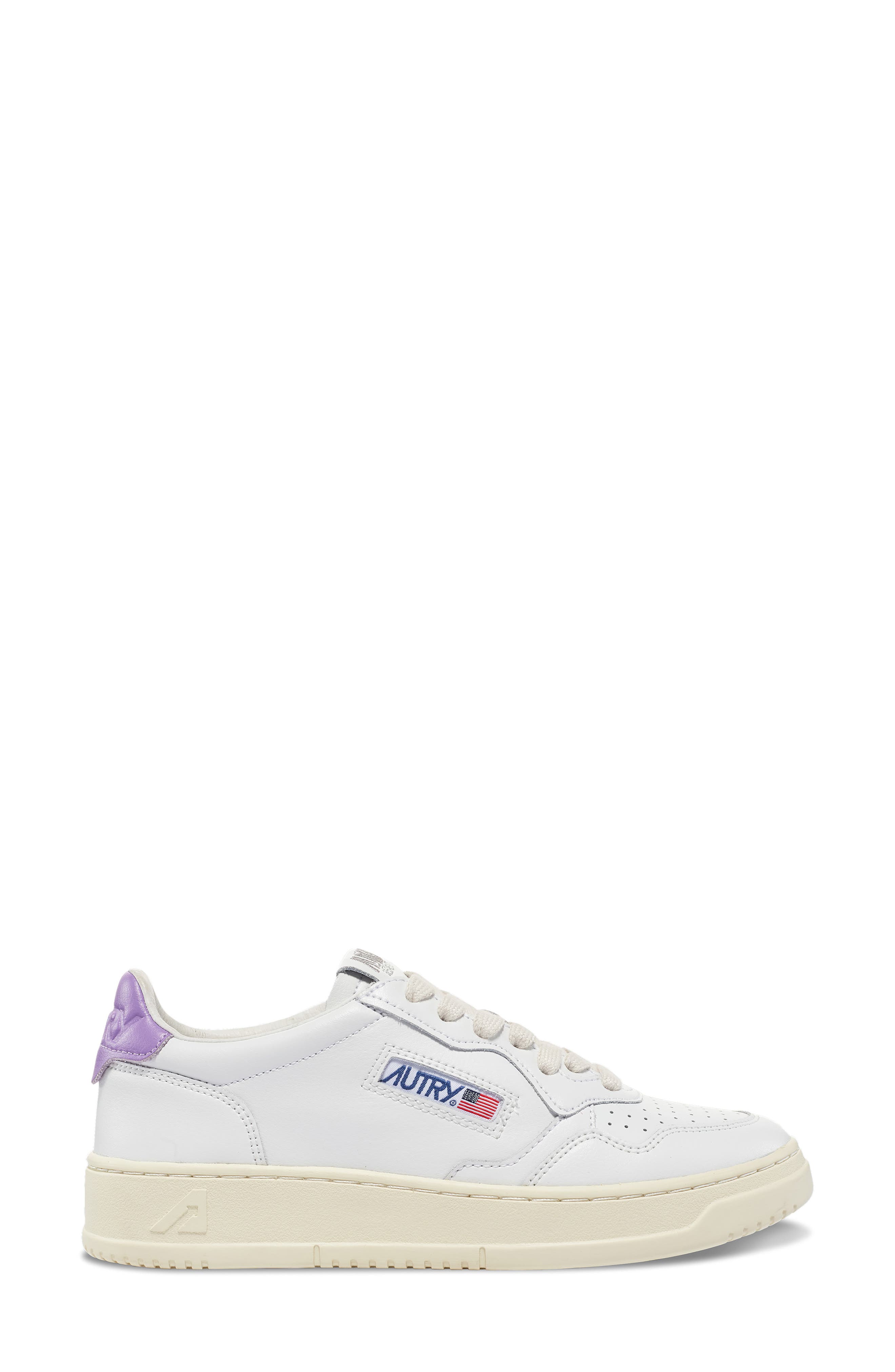 Medalist Low Sneaker, Alternate, color, LEAT WHITE/ ENGLISH LAVENDER