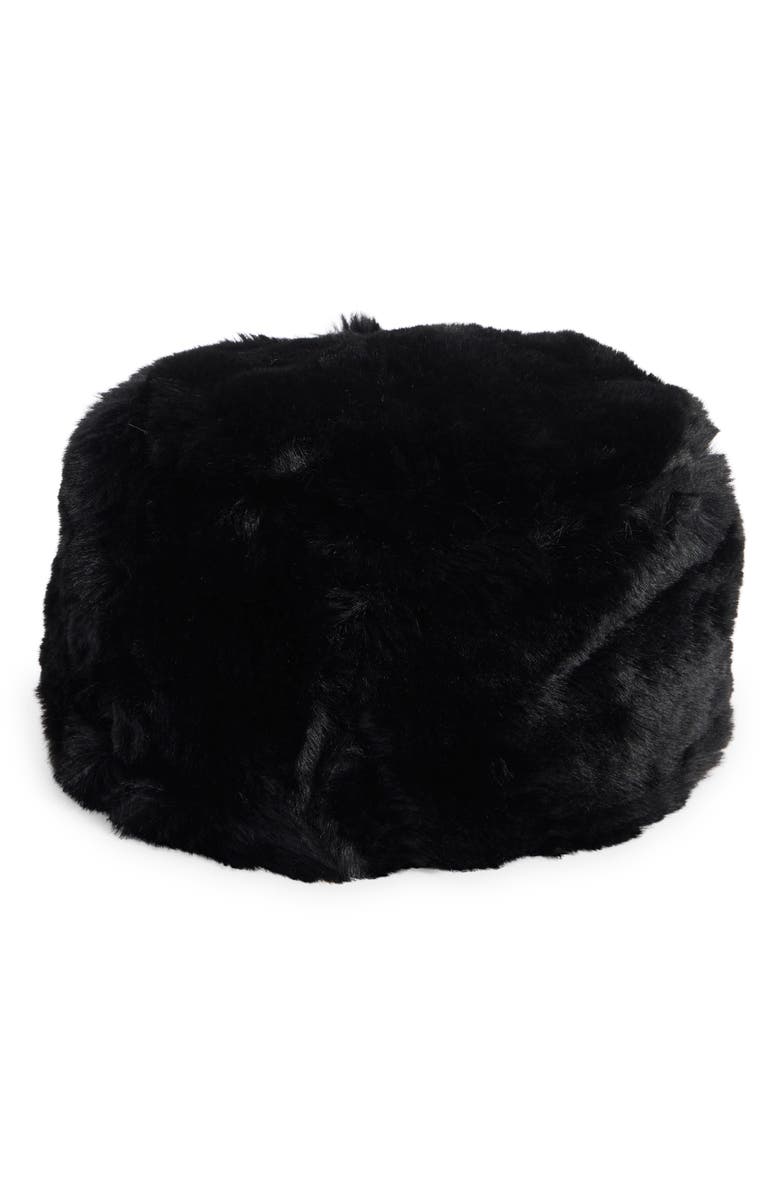Nanette Lepore Elegant Faux Fur Hat, Alternate, color, Black