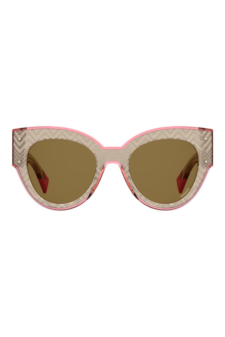 51mm Cat Eye Sunglasses, Main, color, FUCHSIA BEIGE