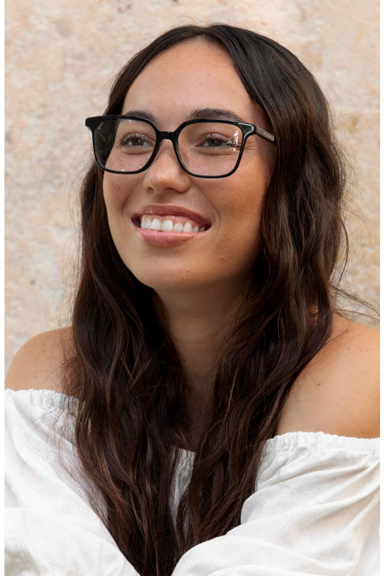 Palakika 54mm Low Bridge Square Optical Glasses, Alternate, color, BLACK LAVA / CLEAR LENSES