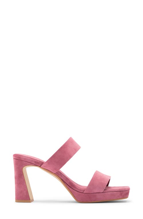 Jeffrey Campbell Danity Platform Slide Sandal In Deep Pink Suede