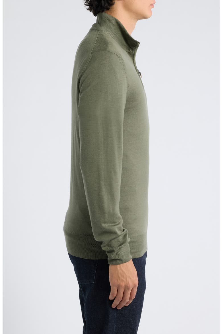 Quarter Zip Wool Sweater, Alternate, color, GREEN