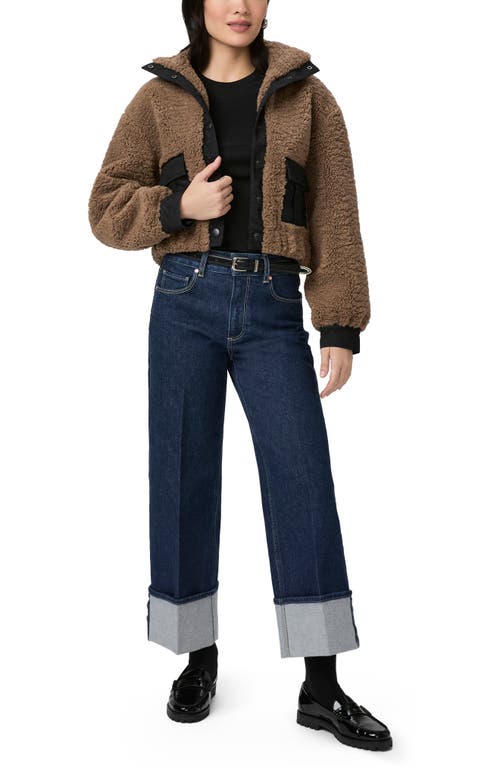 Shop Paige Locklin Faux Shearling Jacket In Warm Cocoa
