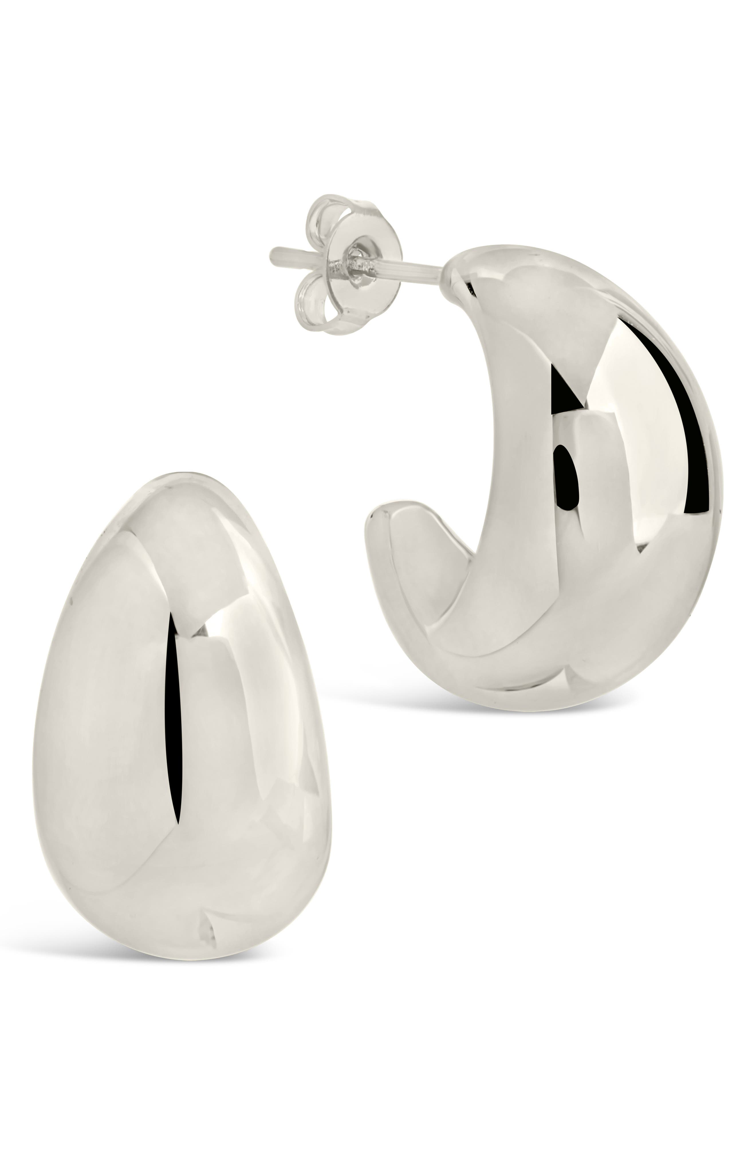 Sterling Forever Eclipse Hoop Earrings