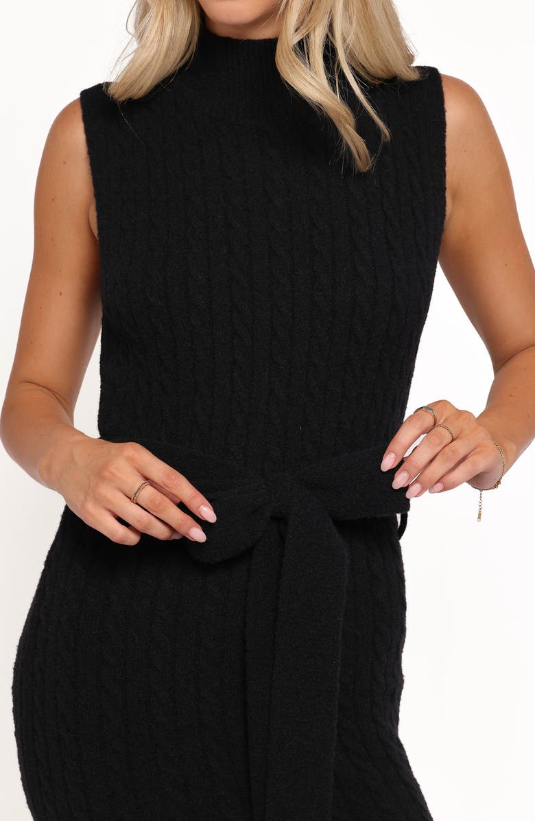 Petal & Pup Wembley Sleeveless Midi Sweater Dress, Alternate, color, Black