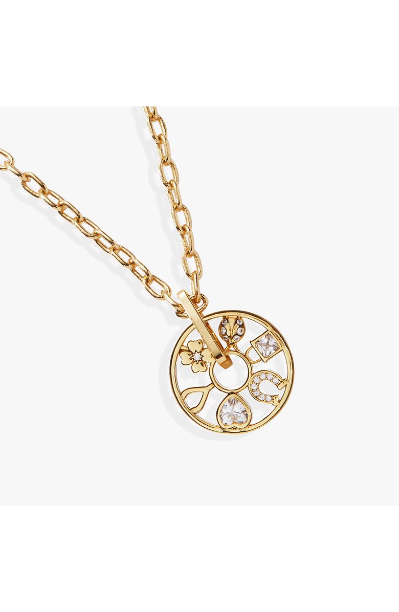 Alex and Ani Love Luck Wheel Necklace, Main, color, Gold