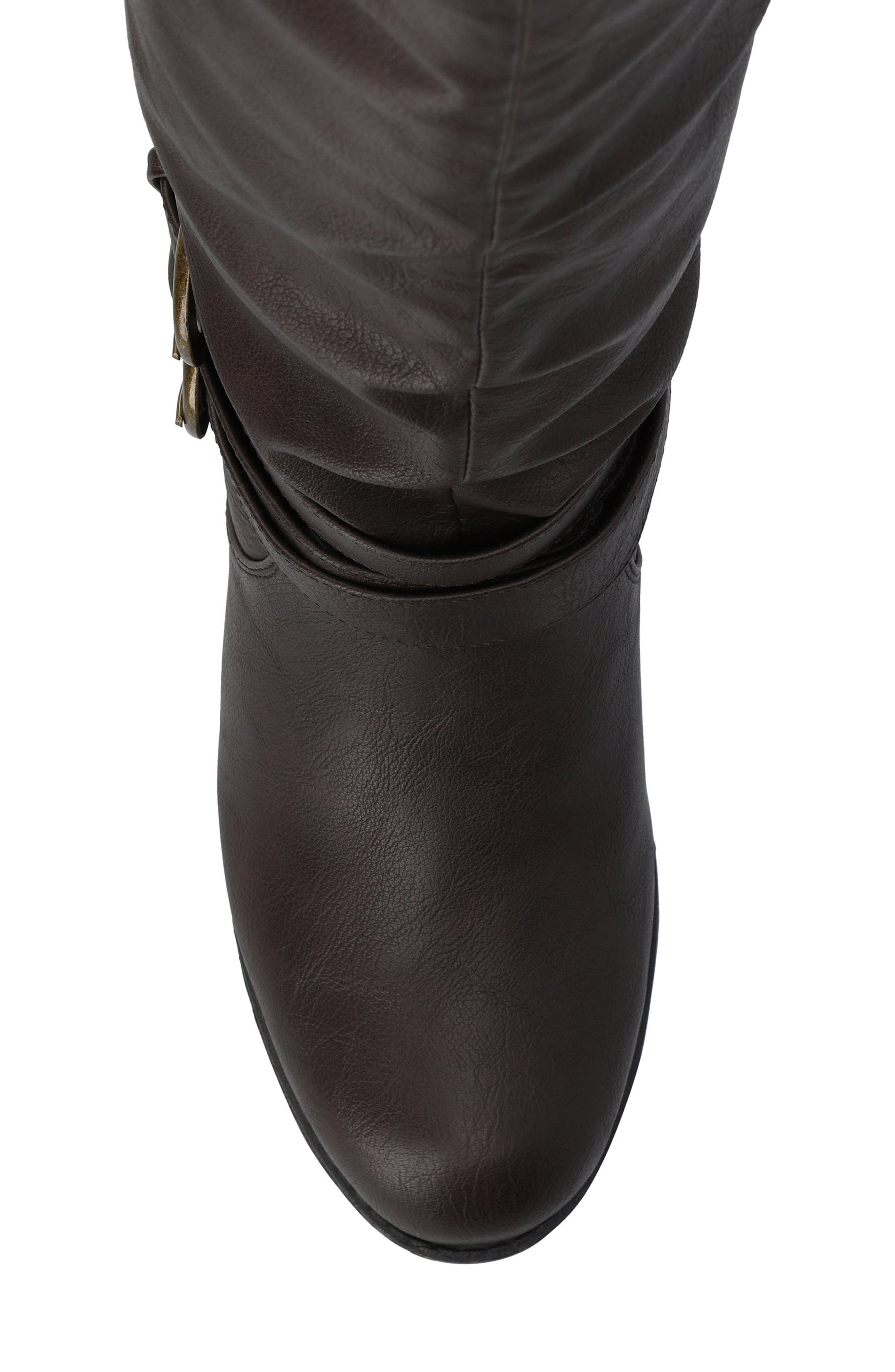 Late Buckle Tall Boot, Alternate, color, DARK BROWN