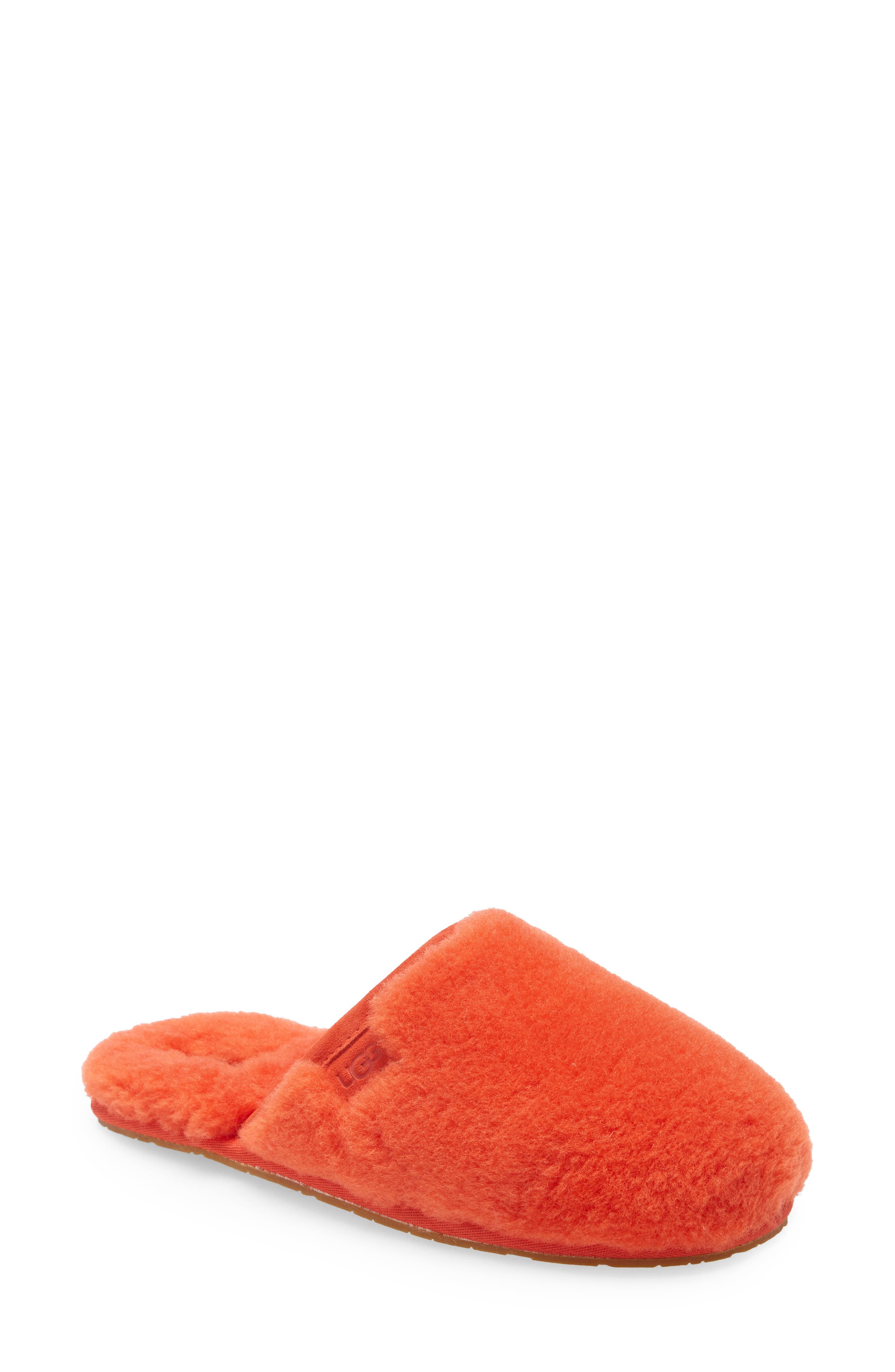 Fluffette Slipper, Main, color, LAVA FLOW