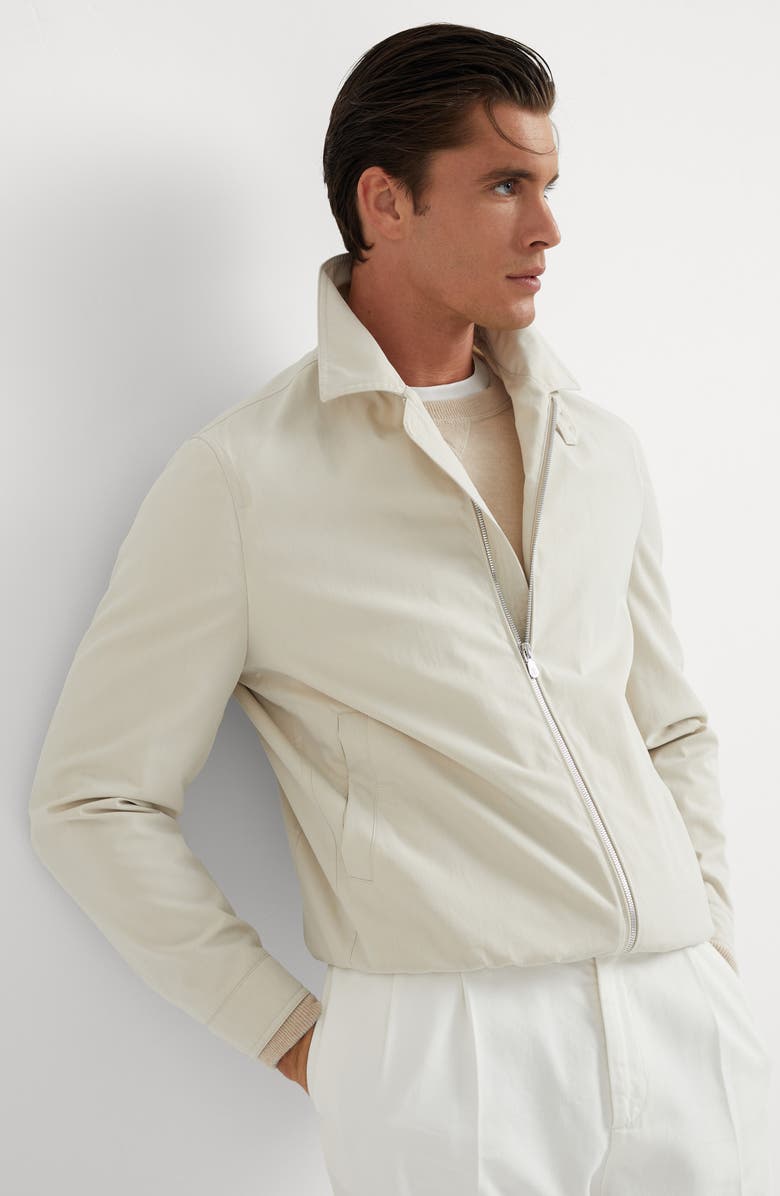 Brunello Cucinelli Techno cotton bomber jacket, Alternate, color,