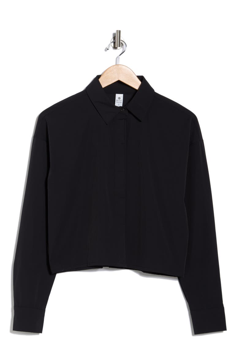 Meet & Greet Button-Up Shirt, Alternate, color, BLACK