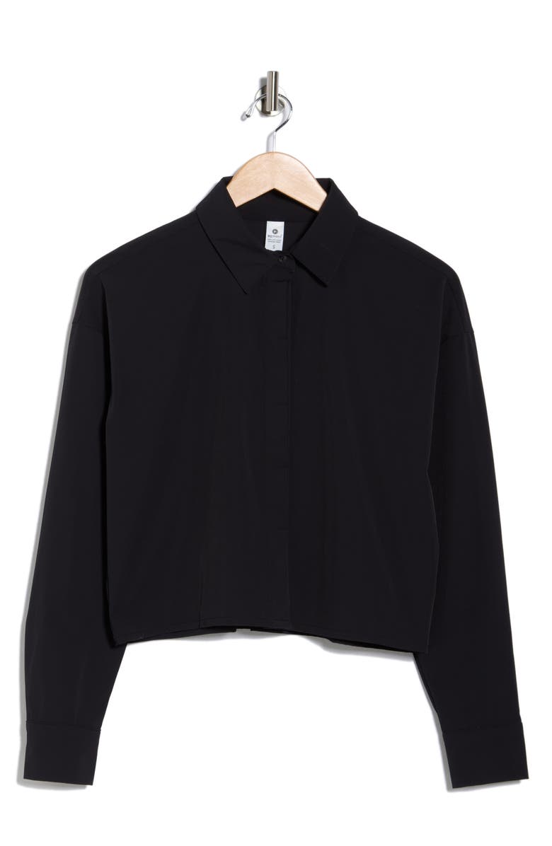 90 DEGREE BY REFLEX Meet & Greet Button-Up Shirt, Alternate, color, Black