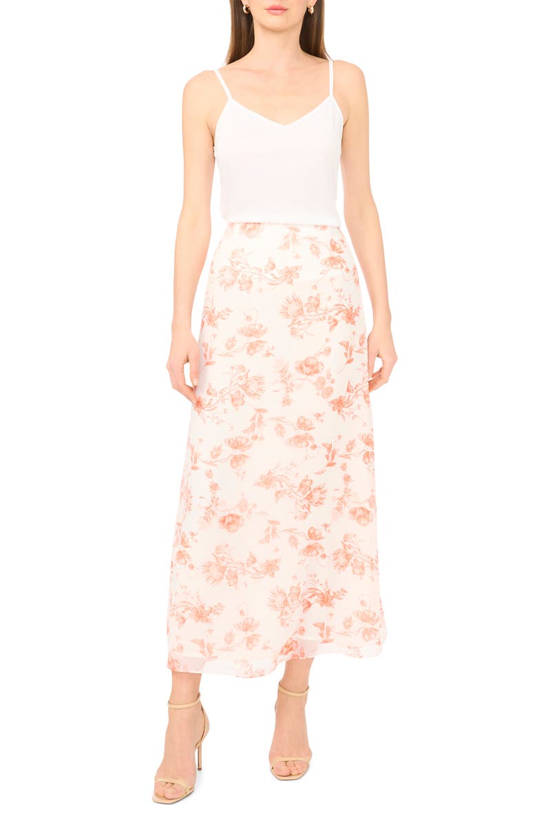 Ted Baker Floral Maxi Skirt, Alternate, color, Papaya Punch