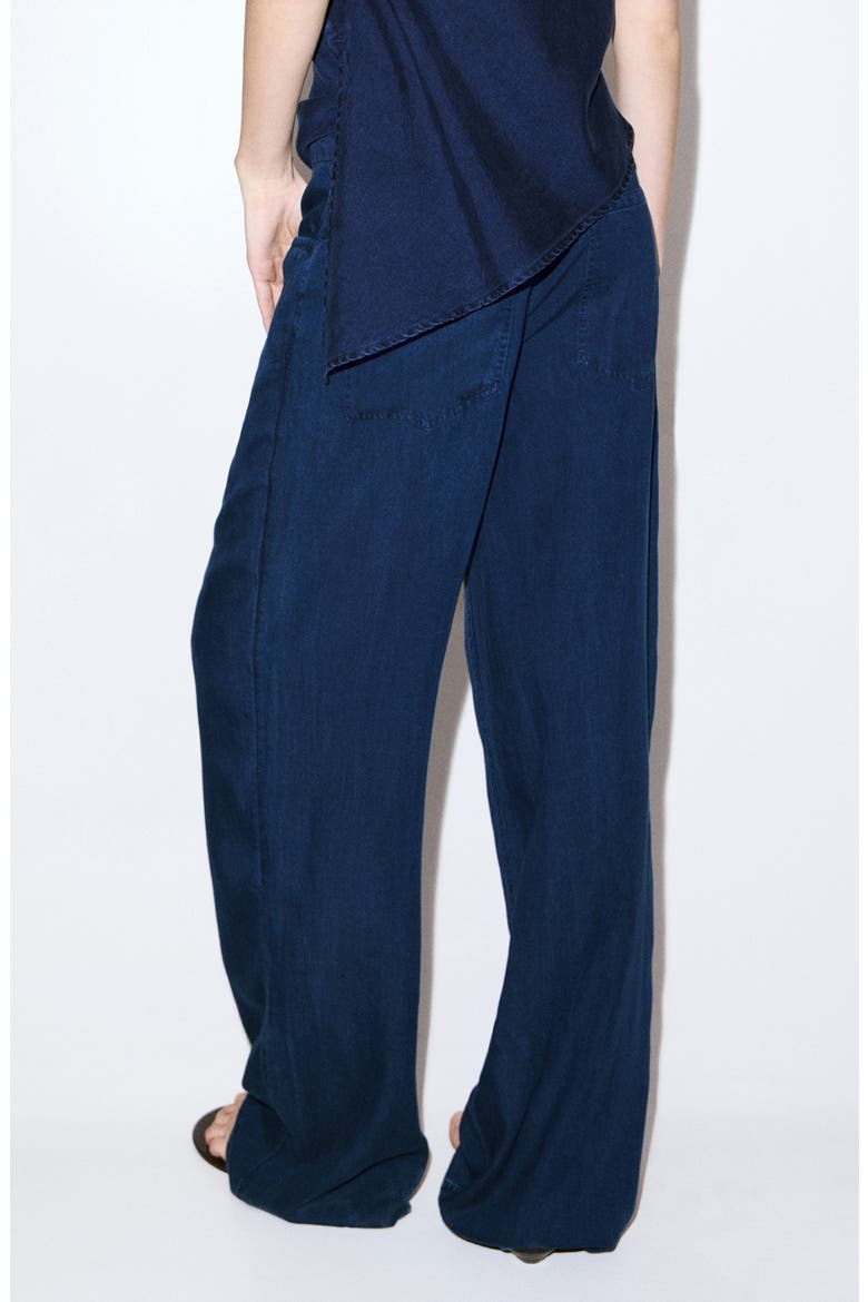 Wide Leg Tie Waist Pants, Alternate, color, DARK BLUE