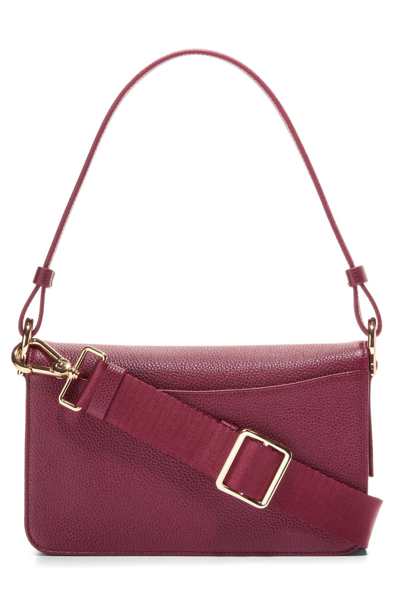 Cole Haan Mini Leather Shoulder Bag, Alternate, color, Black Cherry